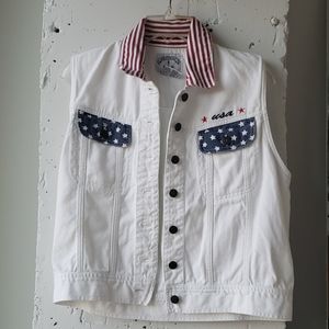 Vintage Solutions Originals USA white denim vest